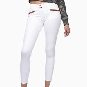 NEW‎ Etienne Marcel Red Zipper White Jeans Size 30